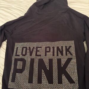 Victoria secret PINK bling love pink hoodie zip front hoodie
